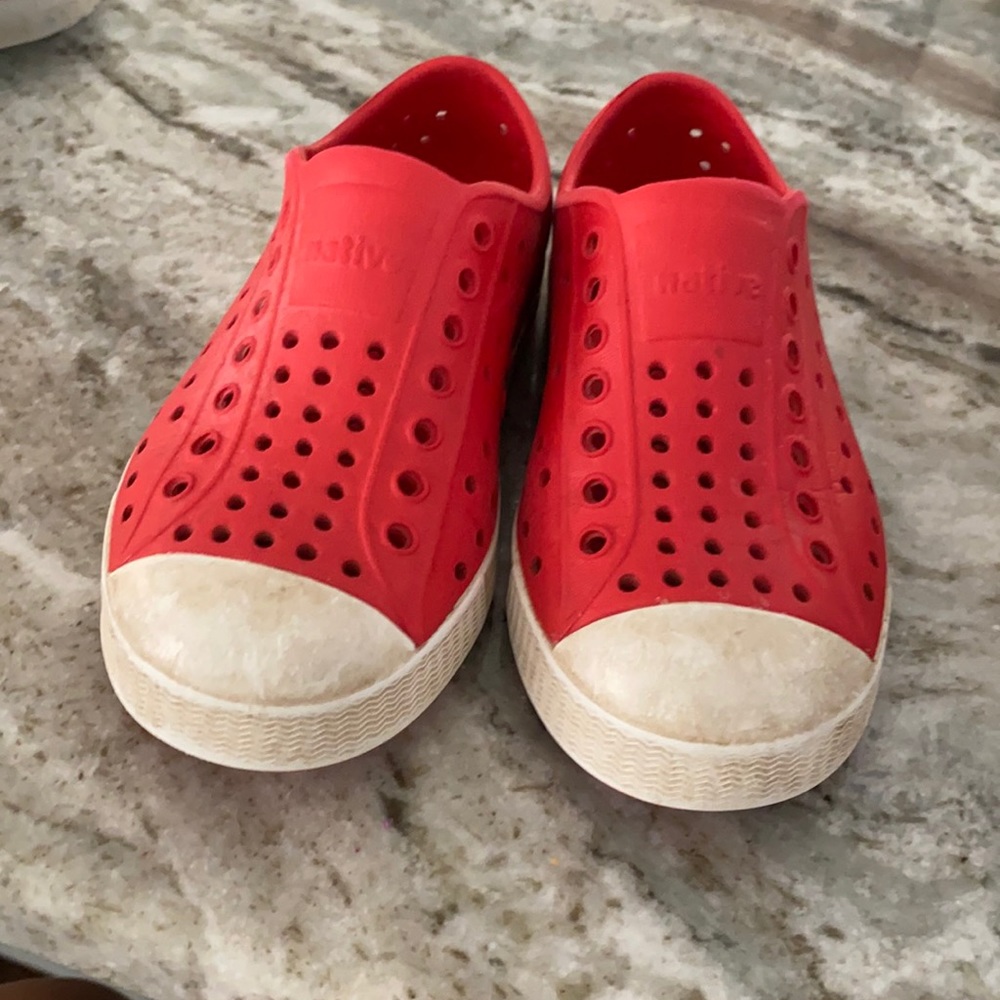 Used red native shoes